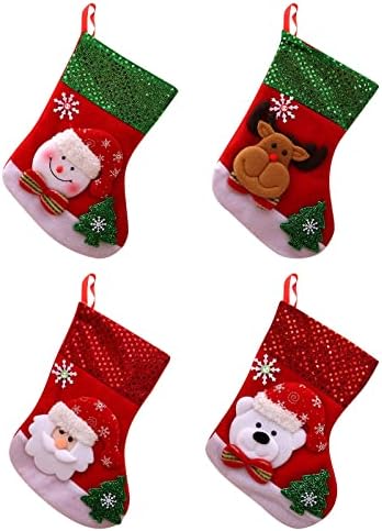 Meias de Natal Pano Bolsa de meias de Natal e meias suspensas de Natal para decoração de festa e