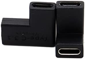 Adaptador feminino 2 do tipo C fêmea C, Awauo USB C a USB C 90 graus Adaptador Angulado Adaptador