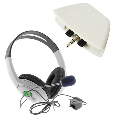 GTMAX Big Headset com adaptador de conversor de fone de ouvido MIC + para Microsoft Xbox 360