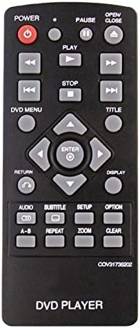 Beyution Novo COV31736202 Controle remoto Compatível com DVD Player LG DP132 DP132NU (COV 3173 6202