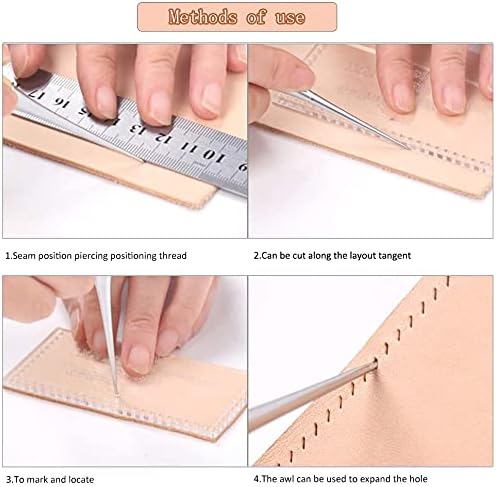 Miusie 30pcs Conjunto de couro Kit de costura artesanal, ferramenta de reparo de couro com rosca de 8 cores e