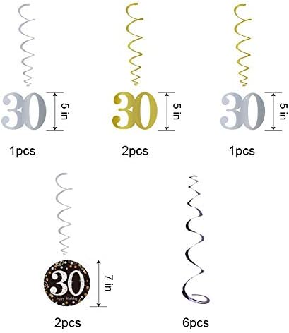 HankroBot 30º aniversário decorações de festas de festa （40pack） Balão de número de ouro 30 Balão de Balão de Feliz