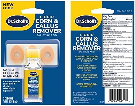 Removedor de milho líquido e calo do Dr. Scholl, 0,33 onça // Remove os calos e os calos rapidamente com almofadas