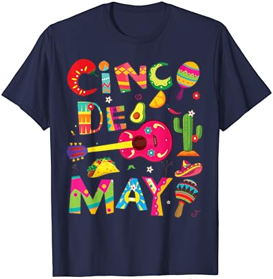 Cinco de Mayo, homens mulheres crianças engraçadas Fiesta mexicana 5 de Mayo T-shirt