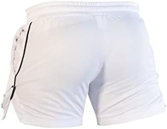 Shorts de treino wenkomg1 para homens, calma de cintura elástica e elástica seca rápida troncos de cordão