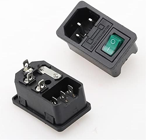 BELOF 1PCS Rocker Switch Fused IEC 320 C14 Power Socket com o conector do conector do interruptor