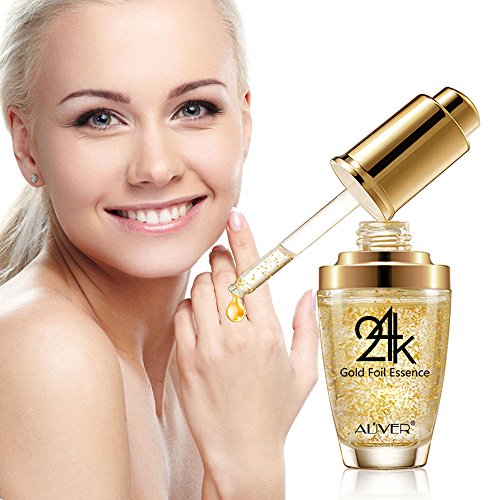 24K Pure Gold Foil essência soro, primer de maquiagem, hidratante anti-envelhecimento anti-redescness acne Treacment
