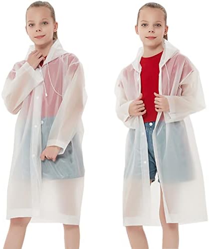 Ponchos de chuva para crianças, capas de chuva reutilizáveis ​​para meninas meninas, 2 pacote de jaquetas
