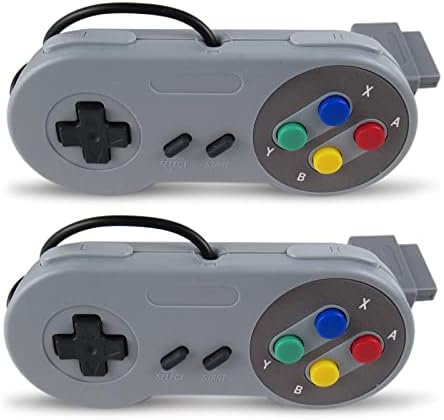 Controlador de substituição de 2 pacote Gamepad Compatilbe para SNES - conector de 7 pinos Classic Retro Controllers for SNES/Super NES