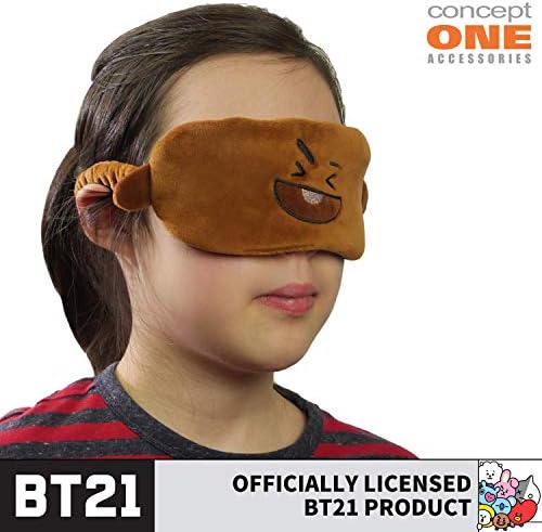 BT21 Line Friends Shaoky Sleep Mask, capa para os olhos para dormir, marrom, um tamanho único