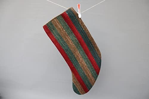 Sarikaya Pillow Gift Stocking, meia de natal, meia listrada da anatólia, meia de Natal, decoração de
