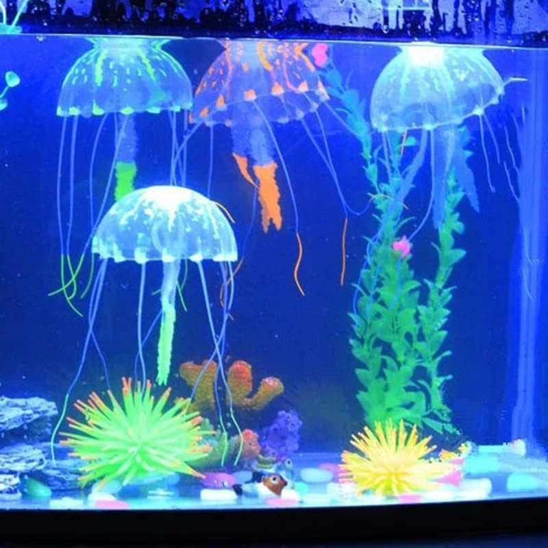 N/A Artificial Aquarium Wellyfish Ornament Decor Efeito brilhante Decoração de tanques de peixes Aquáticos suprimentos