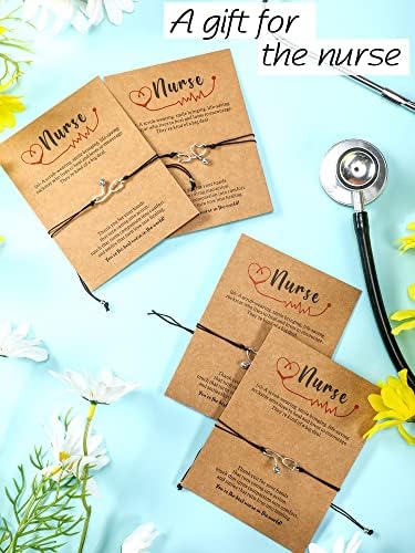 JANMERCY 40 Setting Card Enfermeiro Cartão de Apreciação Bracelets Presentes de enfermagem para