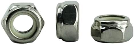 Porca de nylock em aço inoxidável, DIN 985, 18-8 aço inoxidável, 50 peças