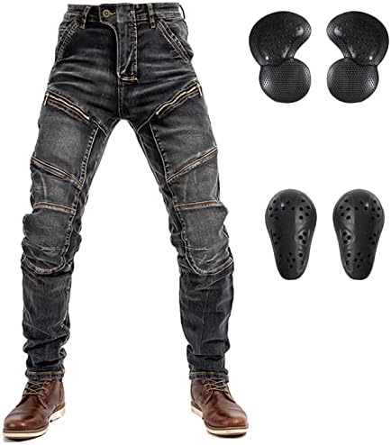 Lomeng Motorcycle Jeans com calças de corrida de motocicletas Kevlar com o quadril de joelho CE Removável