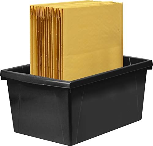 Storex 5,5 galões de armazenamento-Organizador de sala de aula de plástico para livros e suprimentos, preto,
