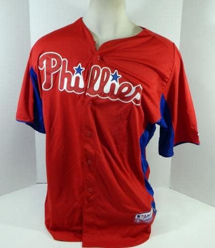 2011-13 Philadelphia Phillies Venn Biter 28 Game usou Red Jersey St BP 46 96 - Jogo usou camisas MLB