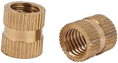 X-dree m8 x 12mm x 10mm cilindro de bronze inserção de rosca de bronze porcas de incorporação 100pcs (m8 x 12