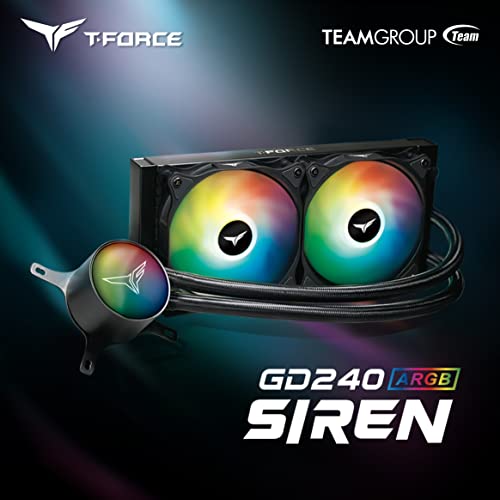 Teamgroup T-Force Siren GD240E AIO Argb CPU Líquido Cooler líquido Compatível com AMD Ryzen/Intel All-in-One