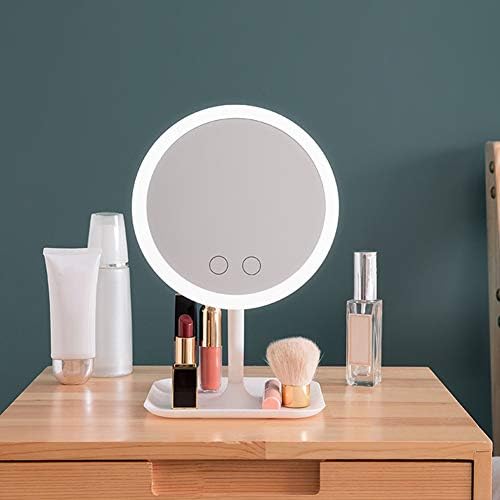 Llryn LED Light Makeup Mirror Lamp 10x Bateria portátil portátil penteado de vidro mini banheiro