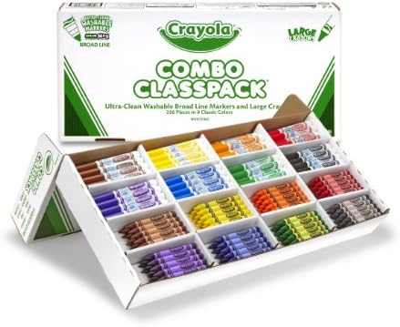 Crayola Grandes Crayons e Marcadores Ultra Clean Washable, 256 contagem, variados