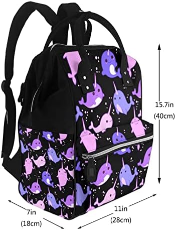 Mochilas de troca de fraldas para mamãe Narwhal-unicorn-of-Sea Bookbag Bags Back Pack Back Pack
