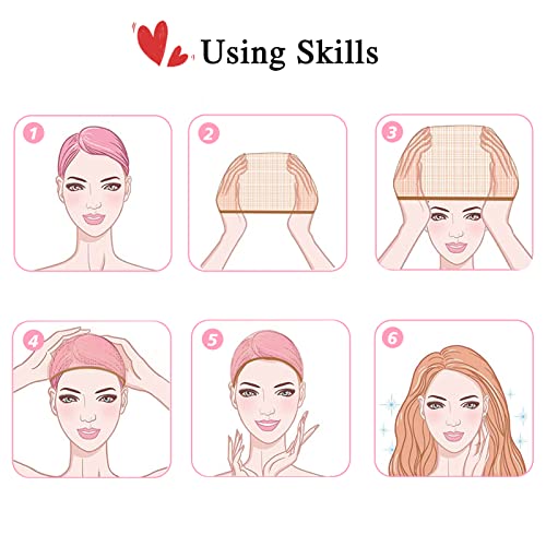 Capas de peruca de 8 peças, tampa de peruca de nylon elástico, tampas de peruca para mulheres