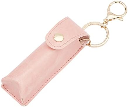 Wadorn Chapstick Keychain Solter, 6,3 polegadas PU Clip-On Lipstick Organizer Pouch Bolsa portátil Lip Balm