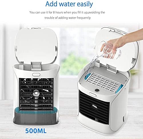 Ar condicionado portátil, refrigerador de ar pessoal com ar condicionado evaporativo de 3 velocidades