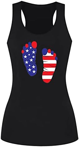 Tampas de tanques para mulheres camisetas sem mangas da bandeira americana