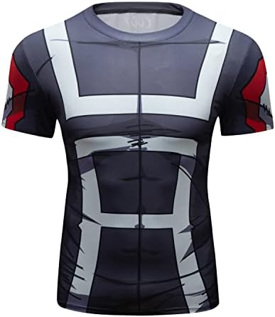 Red Plume Men's Compression Armour Camisa de fitness esportes de manga curta
