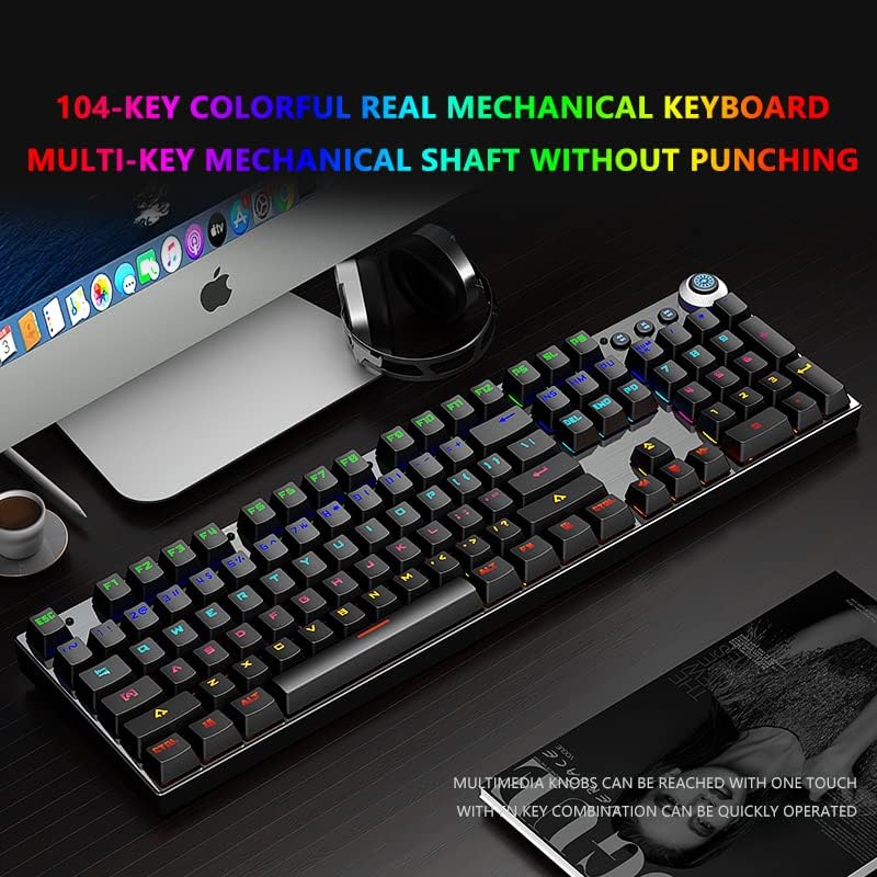 Teclado USB do teclado LED de teclado mecânico de K990 do youcyynb - interruptor azul 108 teclas de macro multimídia