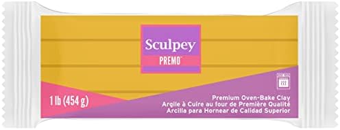Sculpey Premo ™ Polymer Bake Clay, Gold, Non Toxic, 1 lb. Bar, Ótimo para fabricação de jóias,