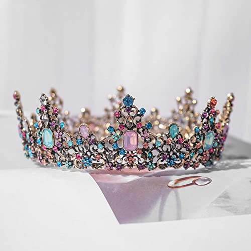 Sr. McRown Barroce Queen Crown for Womens, Coroas de Casamento de Rhinestone e Tiaras Festume
