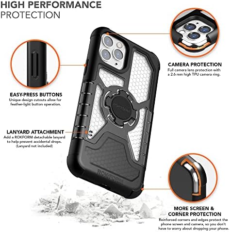 Rokform - iPhone 11 Pro Crystal Case + Stand Sport Magnetic Sport & Grip + Kit de protetor de tela de 2 pacote