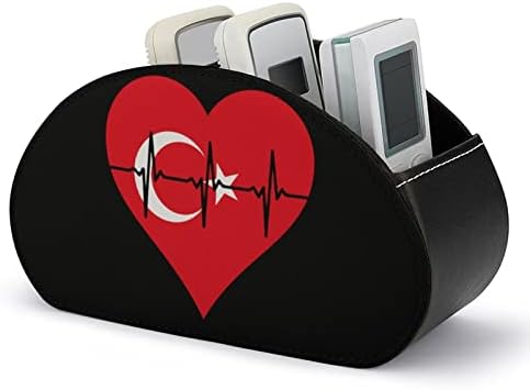 Love Turkey Heartbeat Remote Control Holder de couro Organizador para suprimentos de escritório Controlador remoto