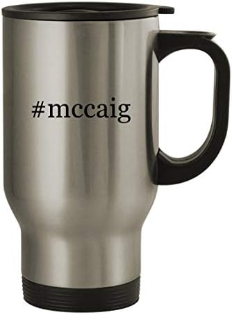 Presentes Knick Knack MCCAIG - Caneca de viagem de aço inoxidável de 14oz, prata
