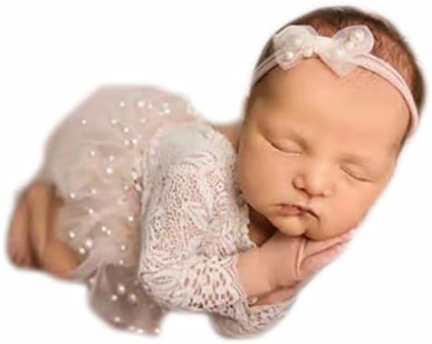 Baby Photography Props Roupa Rompers Recém -nascidos Roupas de Foto de Garota Principal Figurina