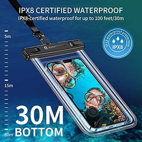 SyncWire Ipx8 Bolsa de telefone à prova d'água com cordão 2 pacote e saco de fã à prova d'água IP68 com cintura