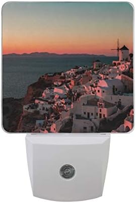 Sunset mais brilhante em Santorini LED Sensor Night Light for Kids & Adults Bedroom Dusk to Dawn Night