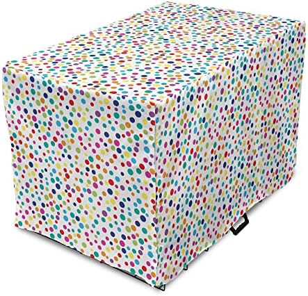 Capa de caixa de cães colorida lunarável, abstrato colorido Dots alegre arranjo feliz de formas geométricas,