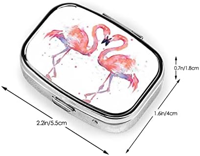 Flamingos Mini Travel Diário Caixa de comprimidos diariamente - Lembrete de comprimidos quadrados, caixa