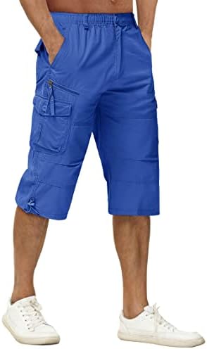 Calças Capri masculinas de Tacvasen com 7 bolsos Shorts Sarra