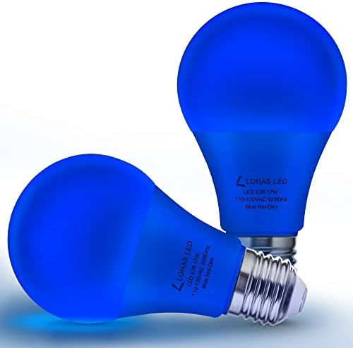 Lohas liderou a lâmpada azul A19, lâmpadas coloridas 17W, E26 Base Blue Lights Non-Dim, iluminação