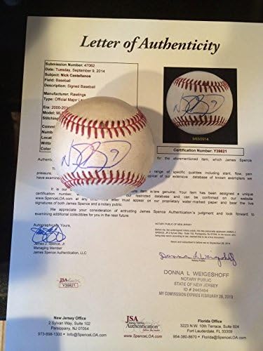 Nick Castellanos RBI Single 4/2014-rare assinado MLB/JSA Full Letter-Tigers Roy-MLB Game autografado Usado