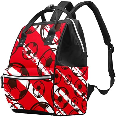 Futebol Soccer Red Backpack Backpack Baby Nappy trocando sacolas multi -função Bolsa de viagem de grande capacidade