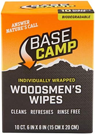 Dead Down Wind Base Camp Base Biodegradable Woodsmen's Wipes 10 pacotes individuais