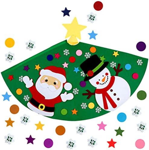 Toyandona 3ft Diy Felt Christmas Tree Conjunto do Papai Noel, boneco de neve calendário de advento