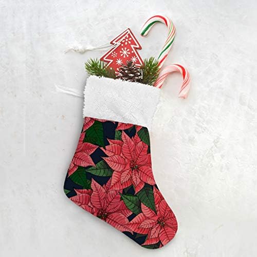 Meias de natal alaza poinsettia flor clássico clássico personalizado decorações de meia para férias