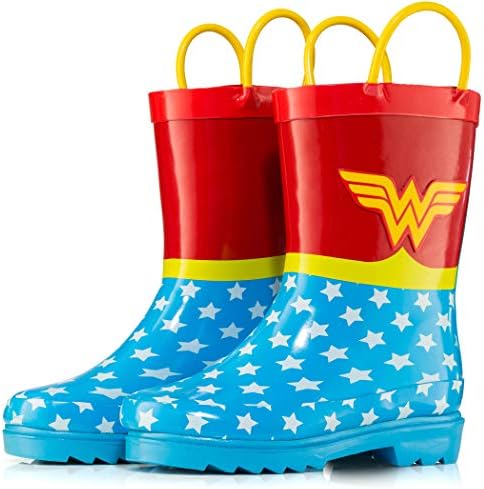 DC Comics Girls 'Wonder Woman Impresso Botas de chuva de borracha à prova d'água